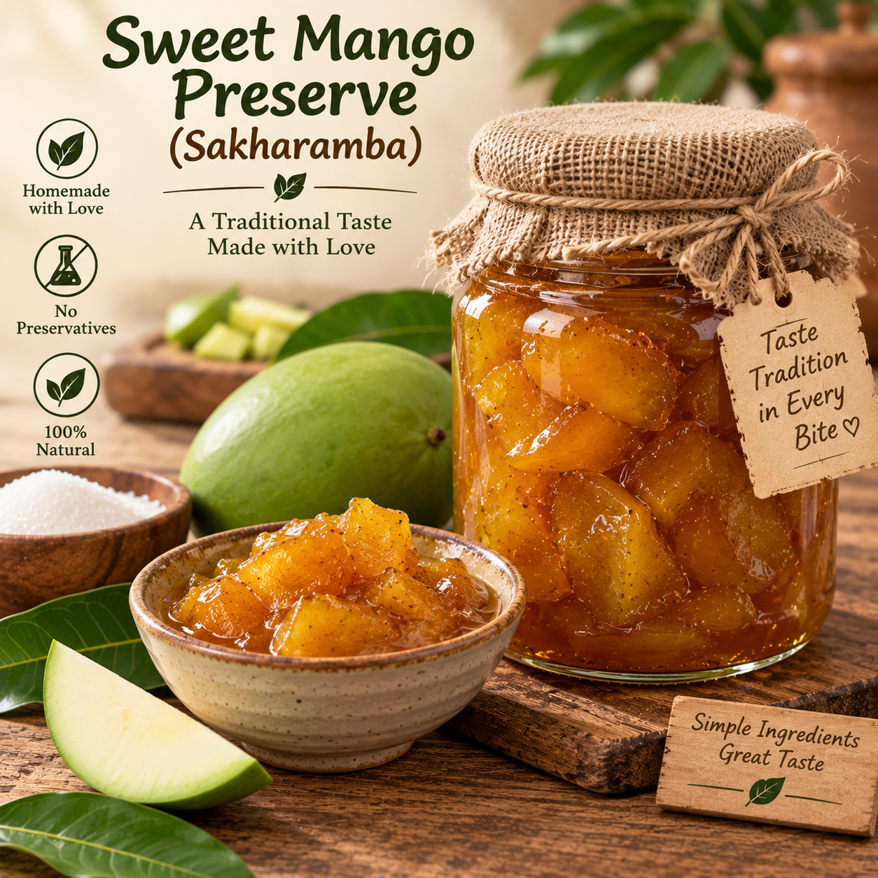 Traditional Sweet Mango Preserve (Sakharamba)