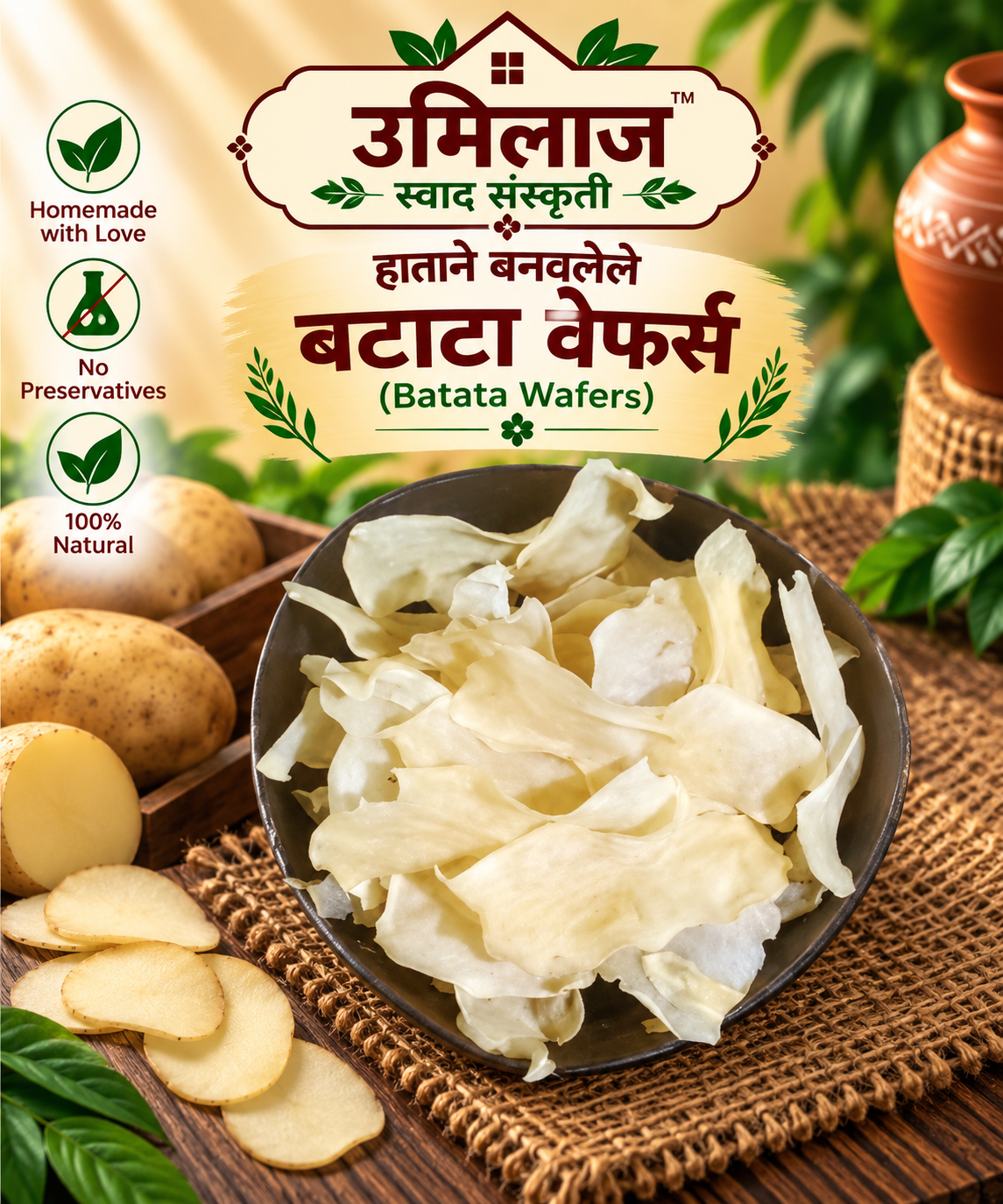 Handmade Batata Wafers